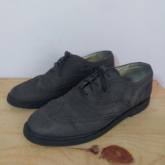 Vintage Roots Grey Leather Wingtip Derby Shoes Men's Size 10 US - Picture 6 of 16